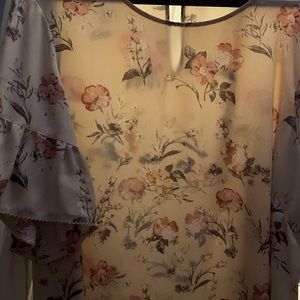Rose & Olive floral chiffon blouse